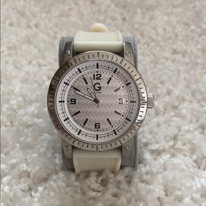 G by guess white watch